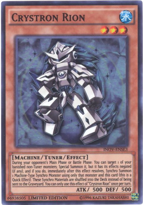 Yu-Gi-Oh Card - INOV-ENSE3 - CRYSTRON RION (super rare holo)