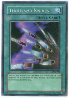 Yu-Gi-Oh Card - PCY-003 - THOUSAND KNIVES (secret rare holo)