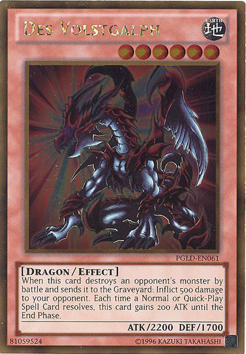 Yu-Gi-Oh Card - PGLD-EN061 - DES VOLSTGALPH (gold rare holo)