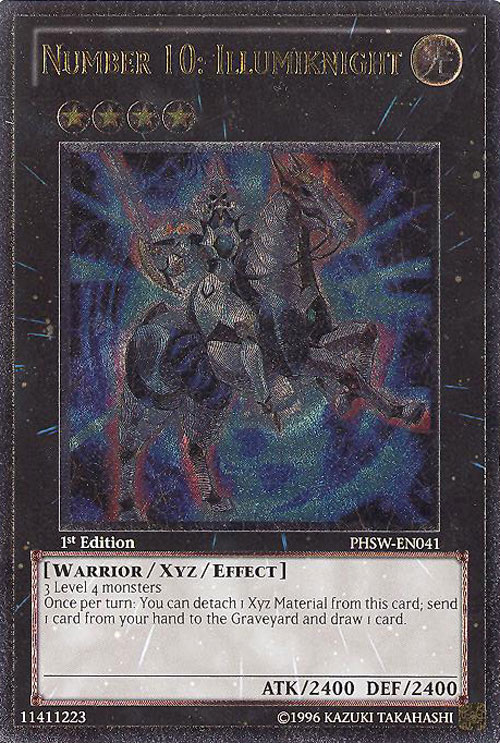 Yu-Gi-Oh Card - PHSW-EN041 - NUMBER 10: ILLUMIKNIGHT (ultimate rare holo)