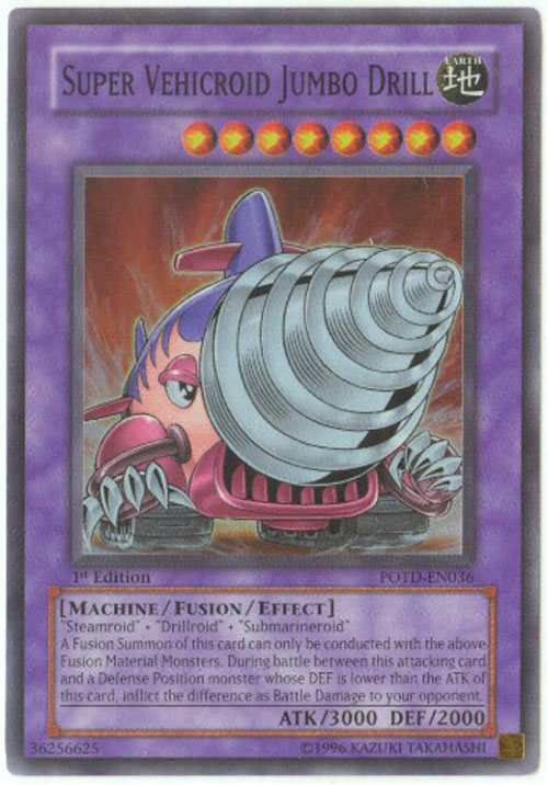 Yu-Gi-Oh Card - POTD-EN036 - SUPER VEHICROID JUMBO DRILL (super rare holo)