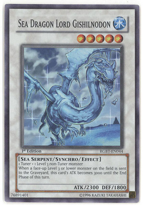 Yu-Gi-Oh Card - RGBT-EN044 - SEA DRAGON LORD GISHILNODON (super rare holo)