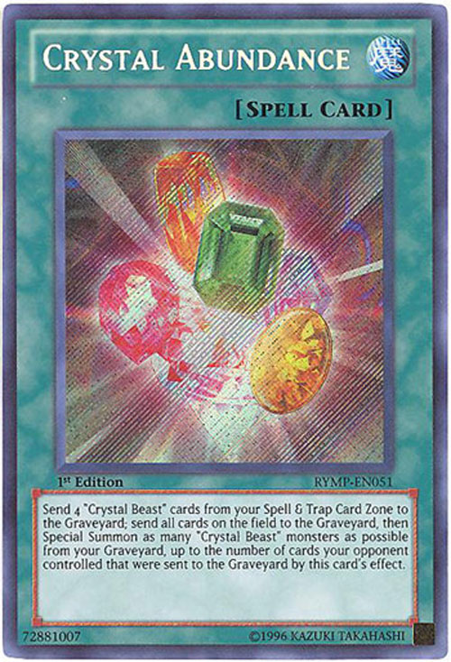 Yu-Gi-Oh Card - RYMP-EN051 - CRYSTAL ABUNDANCE (secret rare holo ...