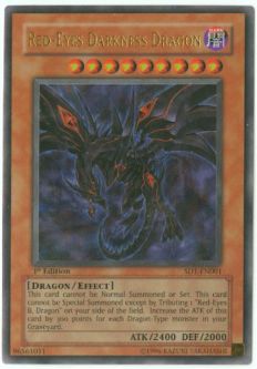 Yu-Gi-Oh Card - SD1-EN001 - RED-EYES DARKNESS DRAGON (ultra rare holo)