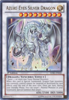 Yu-Gi-Oh Card - SDBE-EN040 - AZURE-EYES SILVER DRAGON (ultra rare holo)