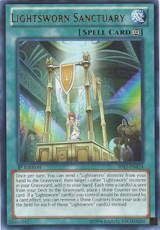 Yu-Gi-Oh Card - SDLI-EN024 - LIGHTSWORN, SANCTUARY (ultra rare holo)