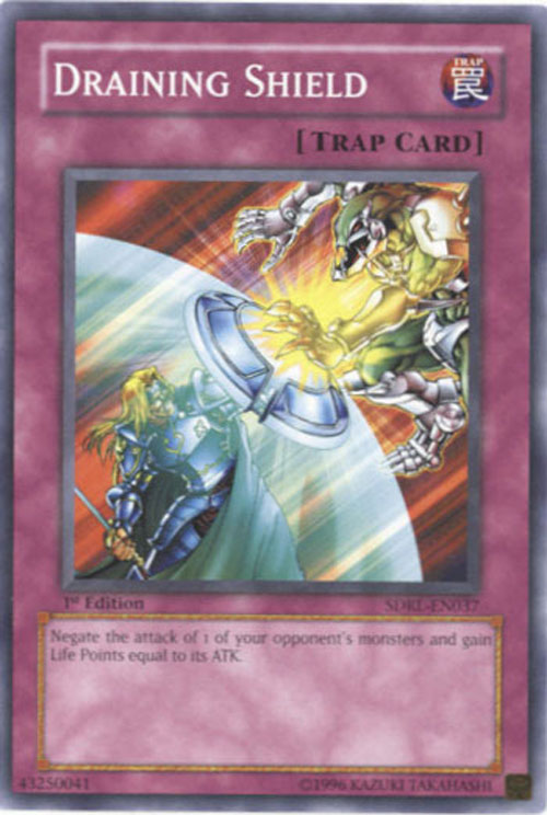 Yu-Gi-Oh Card - SDRL-EN037 - DRAINING SHIELD (common)