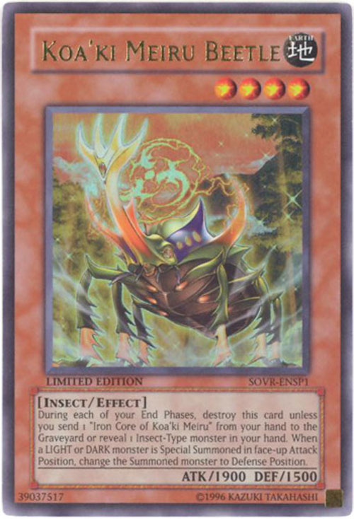 Yu-Gi-Oh Card - SOVR-ENSP1 - KOA'KI MEIRU BEETLE (super rare holo)