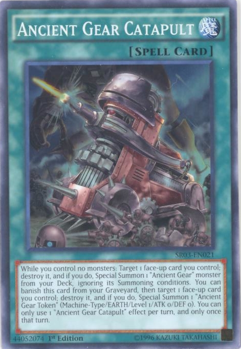 Yu-Gi-Oh Card - SR03-EN021 - ANCIENT GEAR CATAPULT (super rare holo)