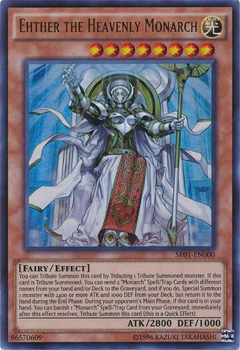 Yu-Gi-Oh Card - SR01-EN000 - EHTHER THE HEAVENLY MONARCH (ultra rare holo)