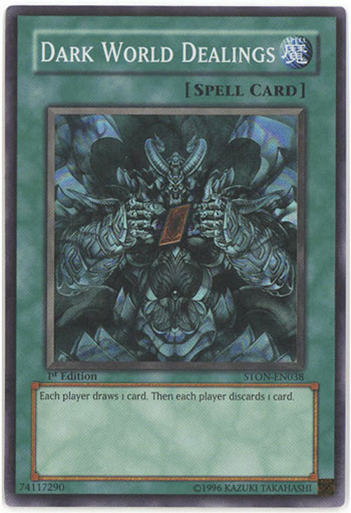 Yu-Gi-Oh Card - STON-EN038 - DARK WORLD DEALINGS (super rare holo ...