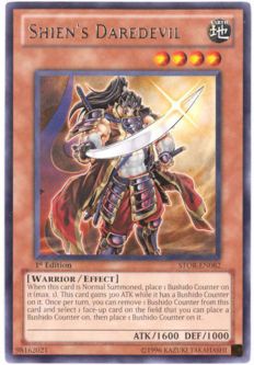 Yu-Gi-Oh Card - STOR-EN082 - SHIEN'S DAREDEVIL (rare)
