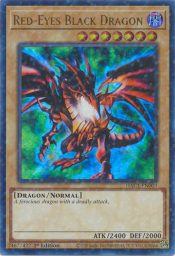 Yu-Gi-Oh Card - HAC1-EN003 - RED-EYES BLACK DRAGON (ultra rare parallel  holo)