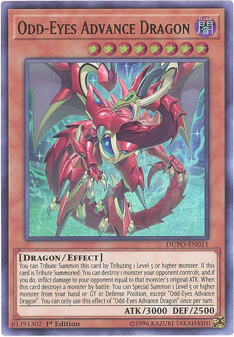 Yu-Gi-Oh Card - DUPO-EN011 - ODD-EYES ADVANCE DRAGON (ultra rare holo)