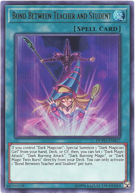 Yu-Gi-Oh Card - DUPO-EN017 - BOND BETWEEN TEACHER AND STUDENT (ultra rare holo)