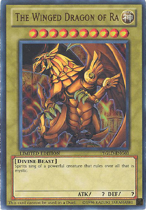 Yu-Gi-Oh Card - YGLD-ENG03 - THE WINGED DRAGON OF RA (ultra rare holo ...